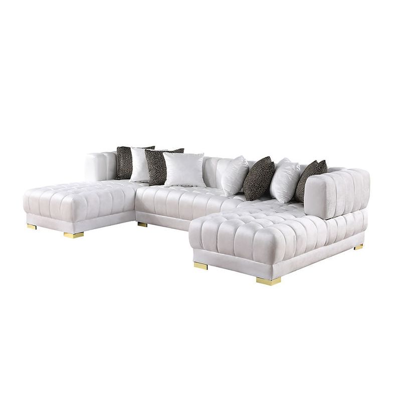 Dasha white sectional on white background