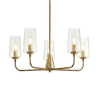 Dazzle Five Lights Chandelier With Clear Seeded Glass -Satin Brass