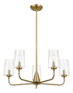 Dazzle Five Lights Chandelier With Clear Seeded Glass -Satin Brass