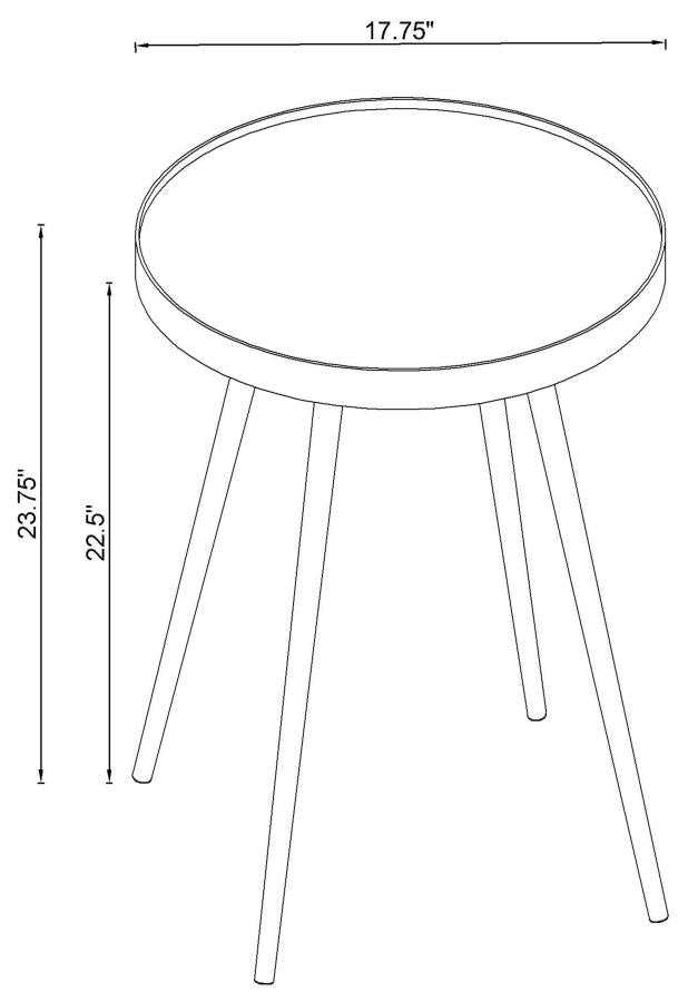 Kaelyn Round Mirror Top End Side Table Gold