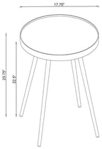 Kaelyn Round Mirror Top End Side Table Gold