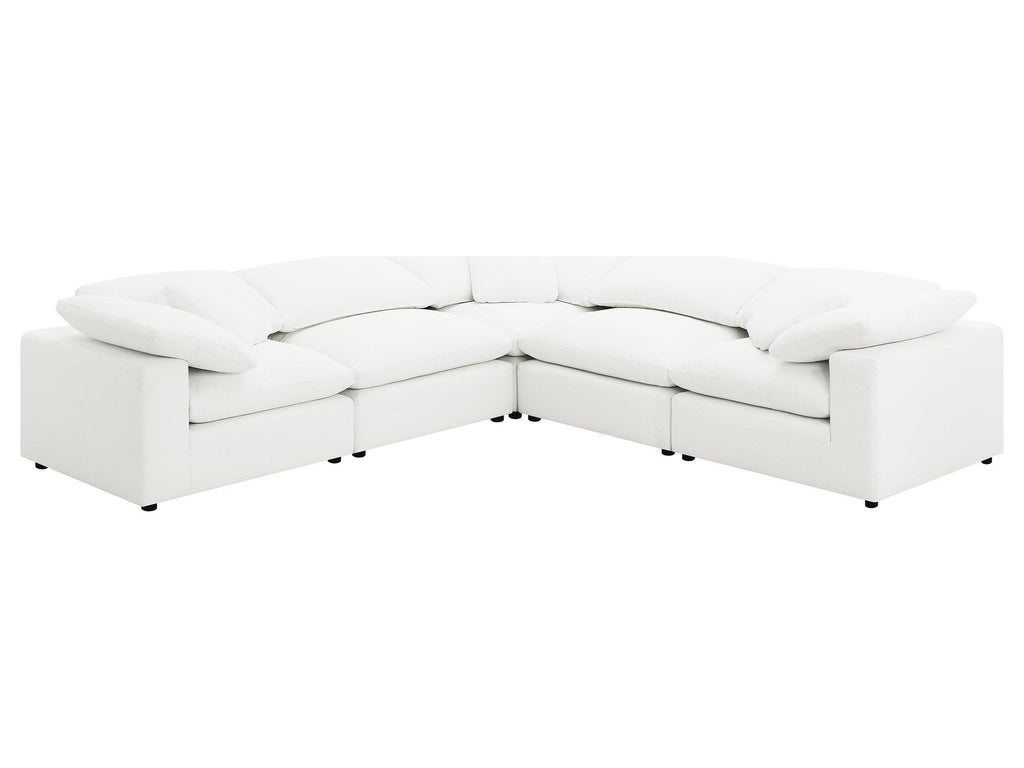 Raleigh 5-piece Boucle Upholstered Modular Sectional Ivory