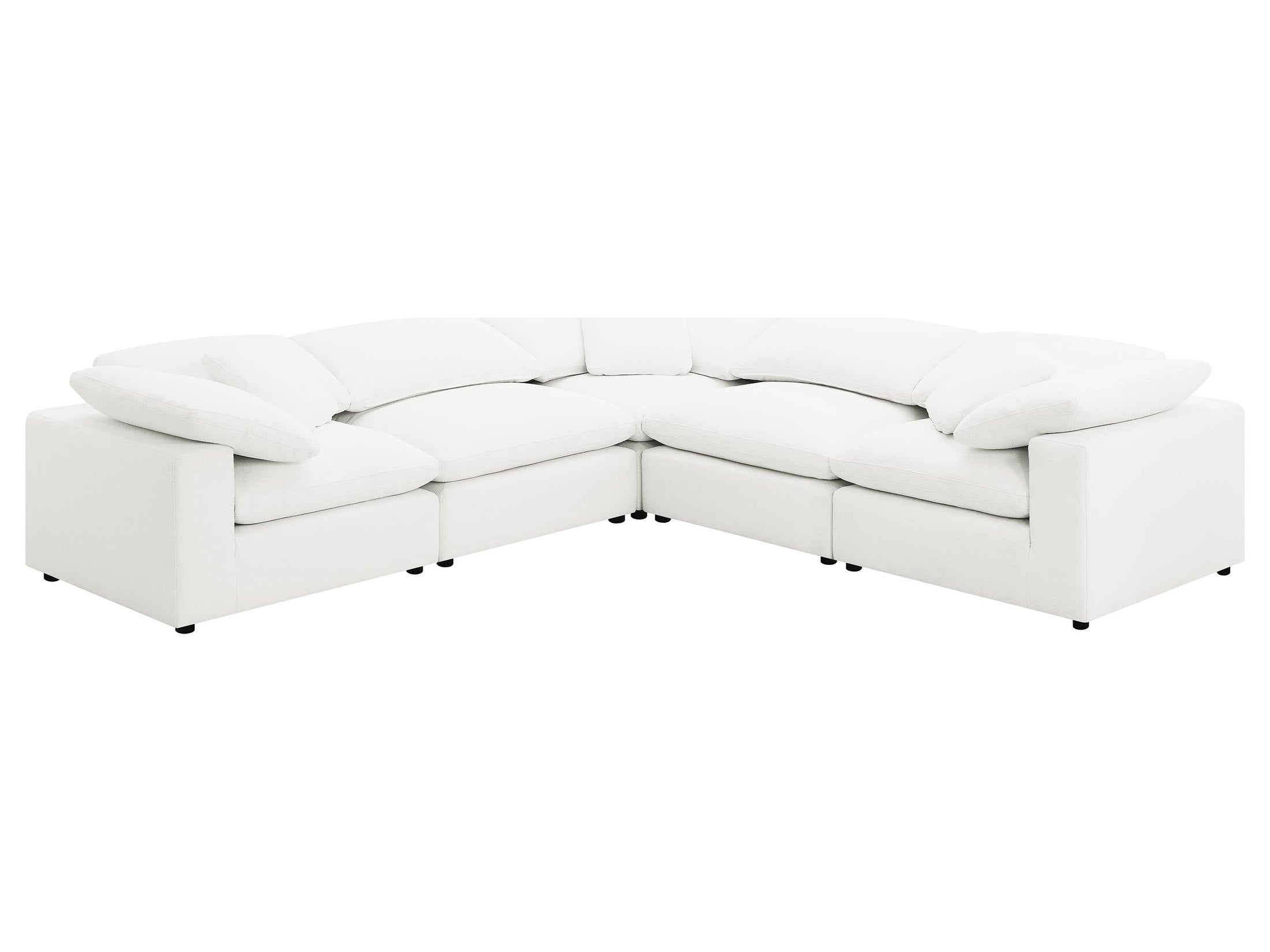 Raleigh 5-piece Boucle Upholstered Modular Sectional Ivory