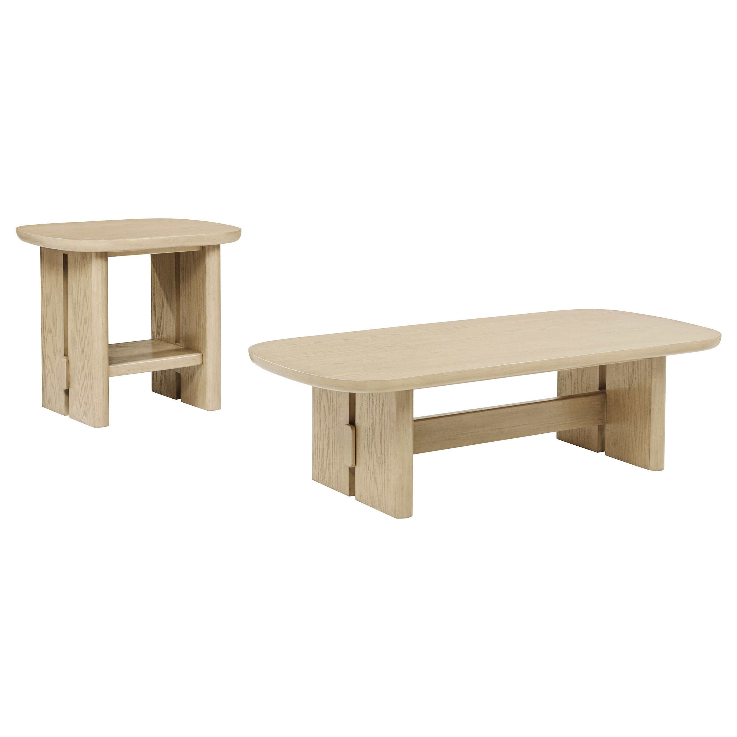 Kailani Coastal Rectangular Cocktail Coffee Table Beige Oak