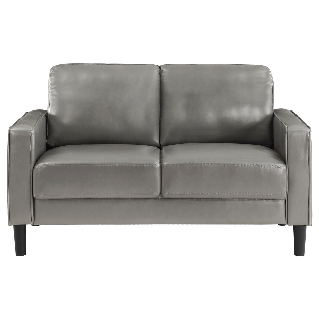 Ruth 2-piece Upholstered Track Arm Sofa Set Black