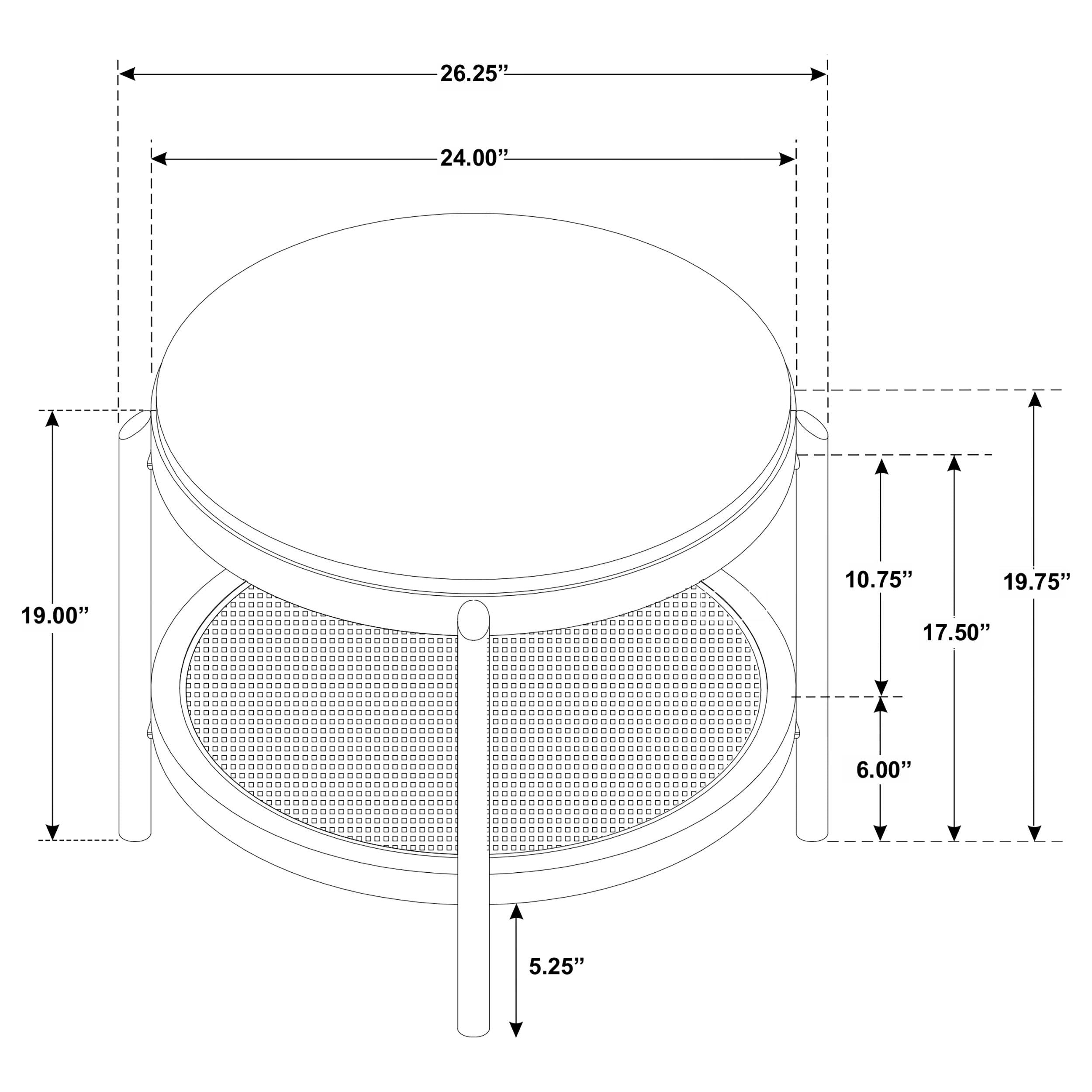 Arini Round Coffee Table With Storage Shelf Sand Wash