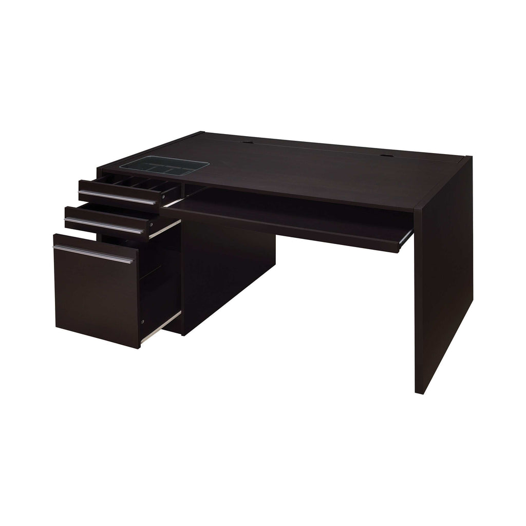 Halston 60-inch 3-drawer Office Computer Desk Cappuccino