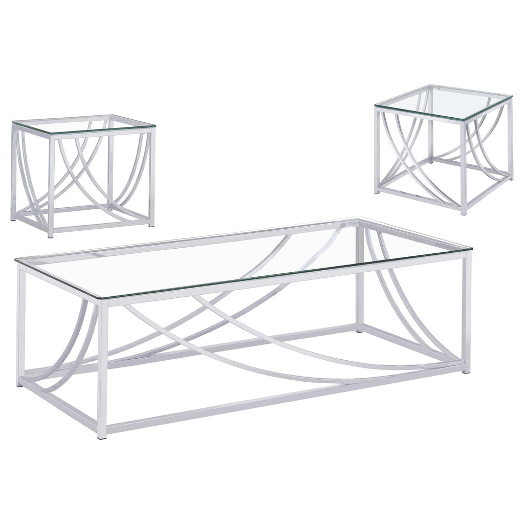 Lille Rectangular Glass Top Coffee Table Chrome