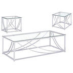 Lille Rectangular Glass Top Coffee Table Chrome