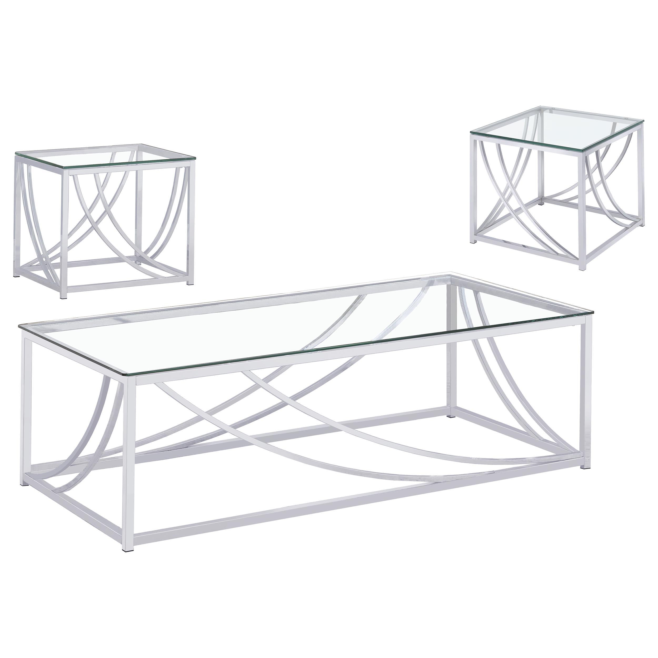 Lille Rectangular Glass Top Coffee Table Chrome