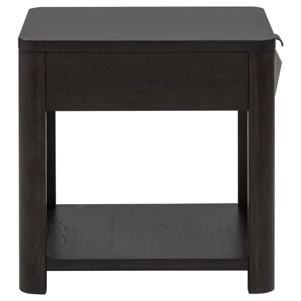 Marcelo Wood End Table with Drawer and Shelf Coffee
