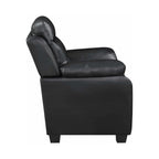Finley 2-piece Upholstered Padded Arm Tufted Sofa Set Black