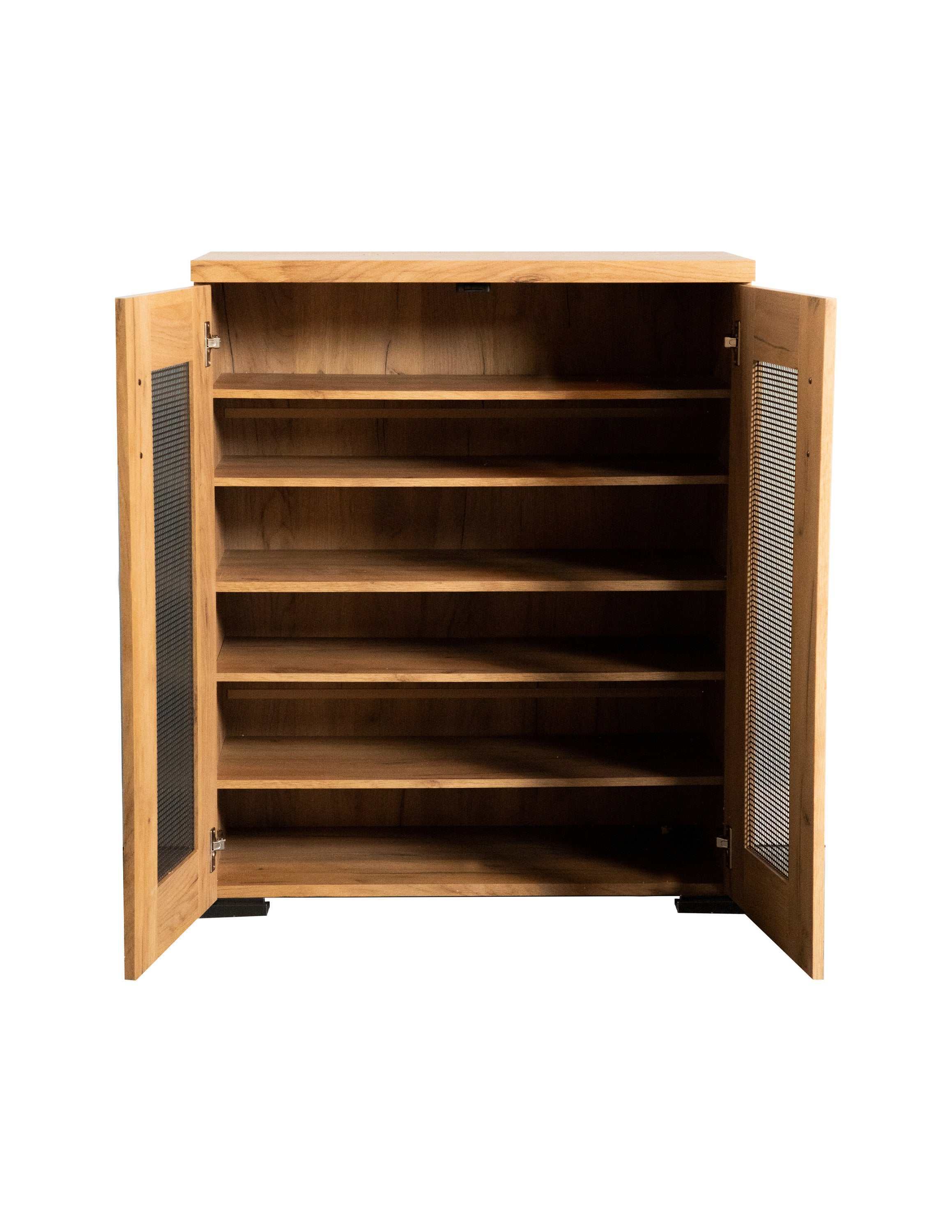 Bristol 6-shelf Engineered Wood Shoe Cabinet Golden Oak