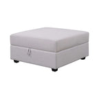 Cambria Square Upholstered Storage Ottoman Grey