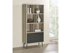 Maeve 70-inch 3-shelf Bookcase with Drawers Distressed Pine