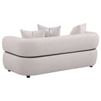 Jeanette 2-piece Fabric Upholstered Round Arm Sofa Set Beige