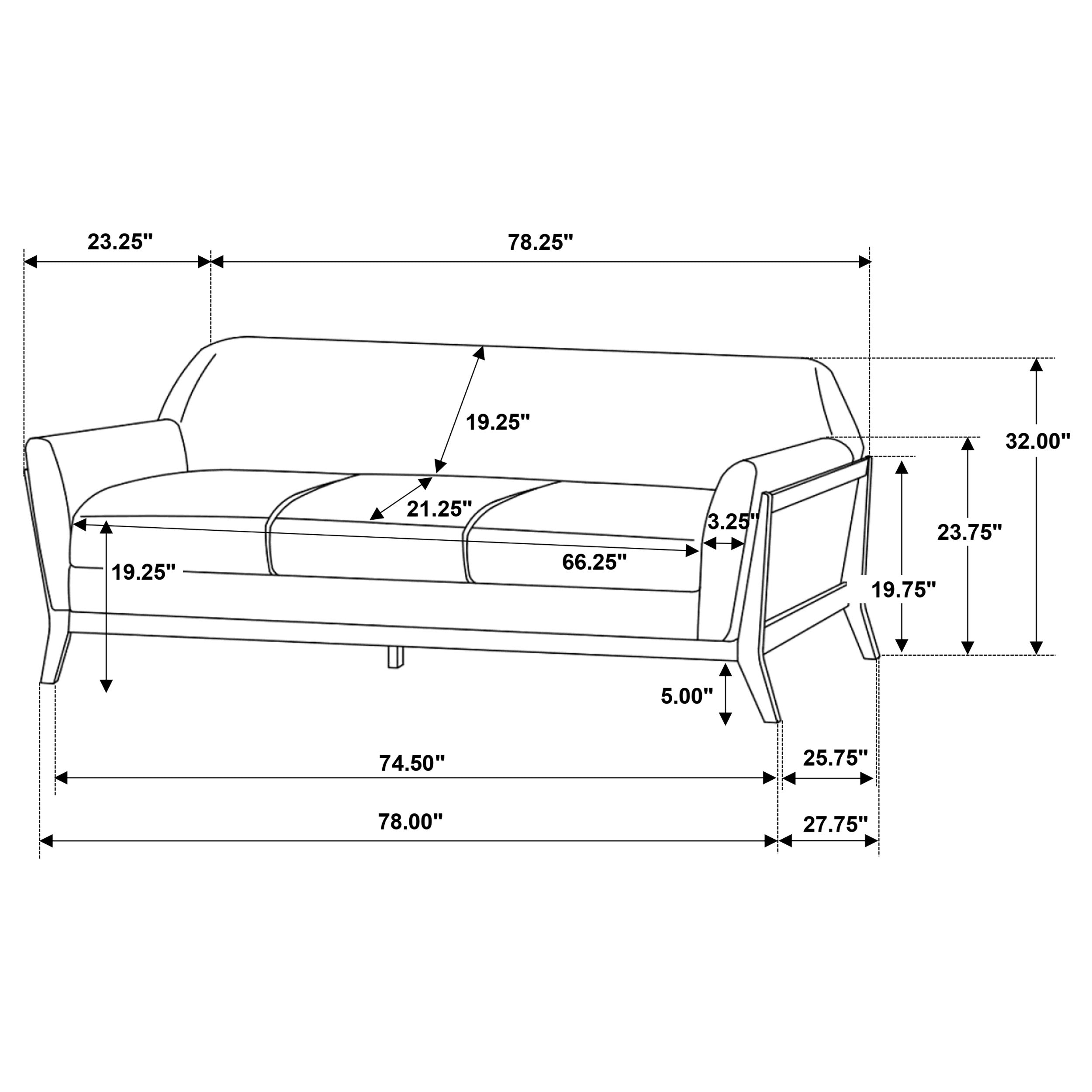 Vaughn 2-piece Fabric Upholstered Flared Arm Sofa Set Grey