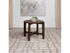 Cota Round Solid Wood End Table Dark Brown