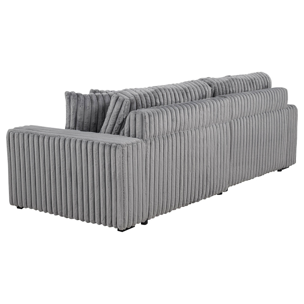 Jacana Corduroy Upholstered Dual Power Chaise Sofa Ivory