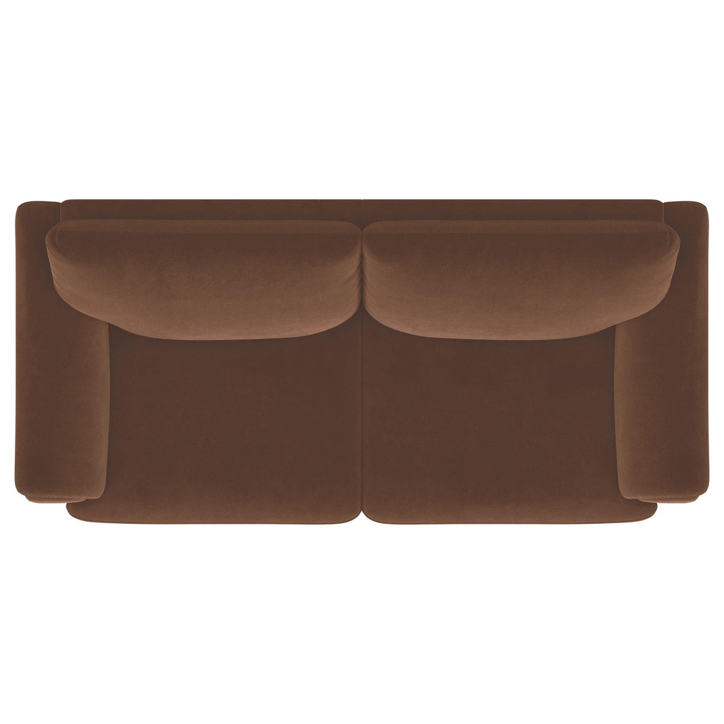 Selma 2-piece Velvet Upholstered Crescent Arm Sofa Set Rust