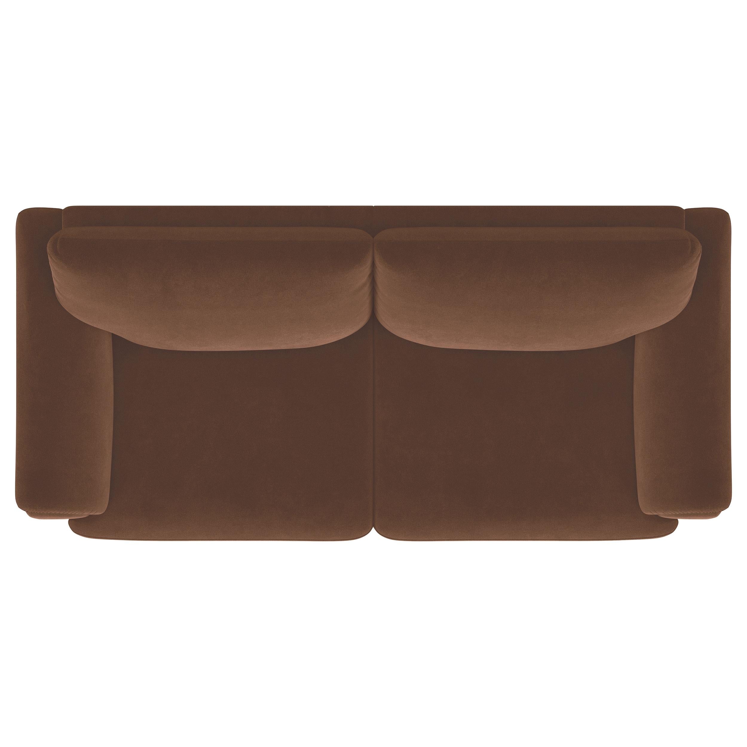 Selma 2-piece Velvet Upholstered Crescent Arm Sofa Set Rust