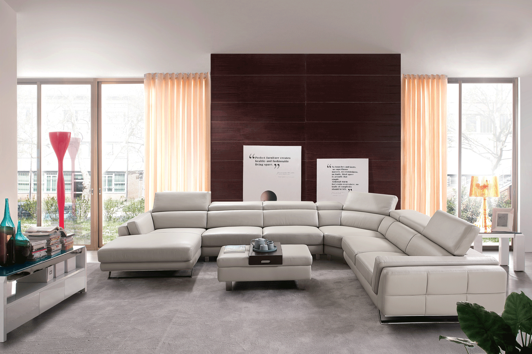 ESF Furniture - Extravaganza Sectional Sofa in Light Gray - 582 Sectional Left