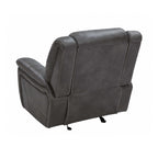 Conrad Upholstered Padded Arm Glider Recliner Grey