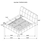 Nollet 48-inch Upholstered Eastern King Platform Bed Cream