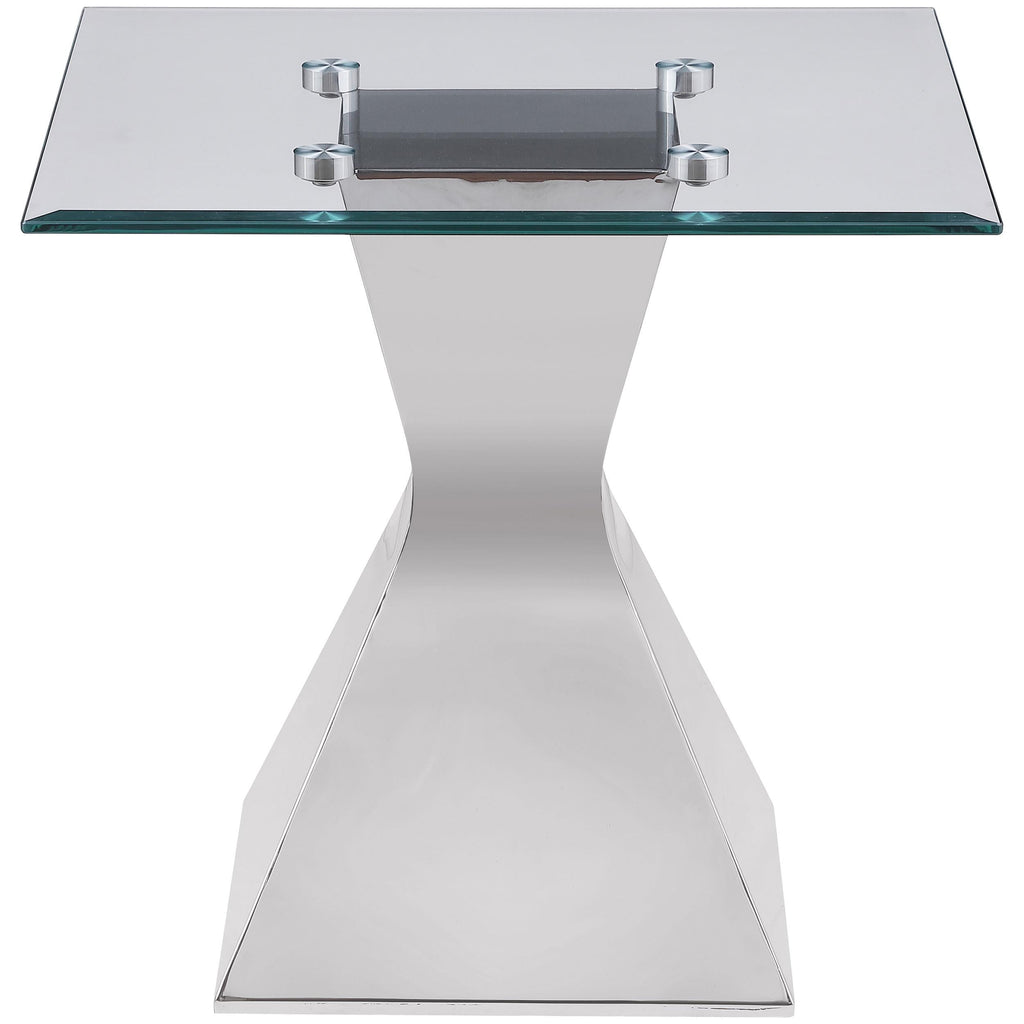 Jenny Glass Top Stainless Steel Coffee Table Chrome