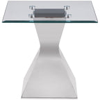 Jenny Glass Top Stainless Steel Coffee Table Chrome