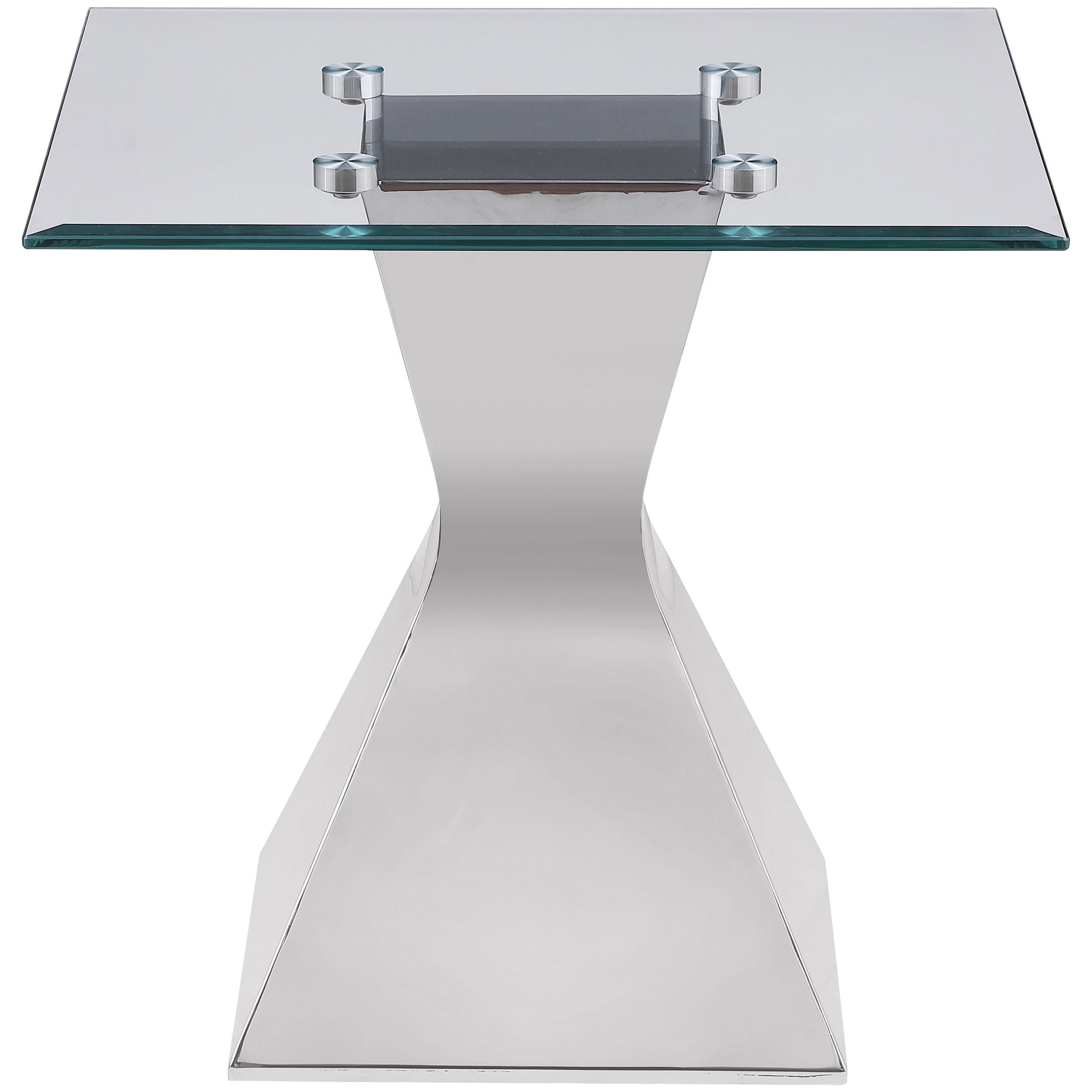 Jenny Glass Top Stainless Steel Coffee Table Chrome