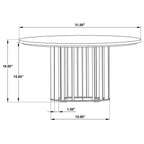 Haven Round Genuine White Marble Top Coffee Table Black