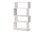 Emelle 63-inch 4-shelf Glass Panel Bookshelf White