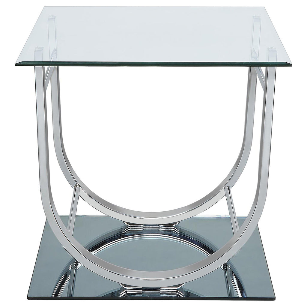 Danville Rectangular U-Shaped Glass Top Coffee Table Chrome