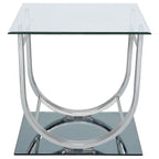 Danville Rectangular U-Shaped Glass Top Coffee Table Chrome