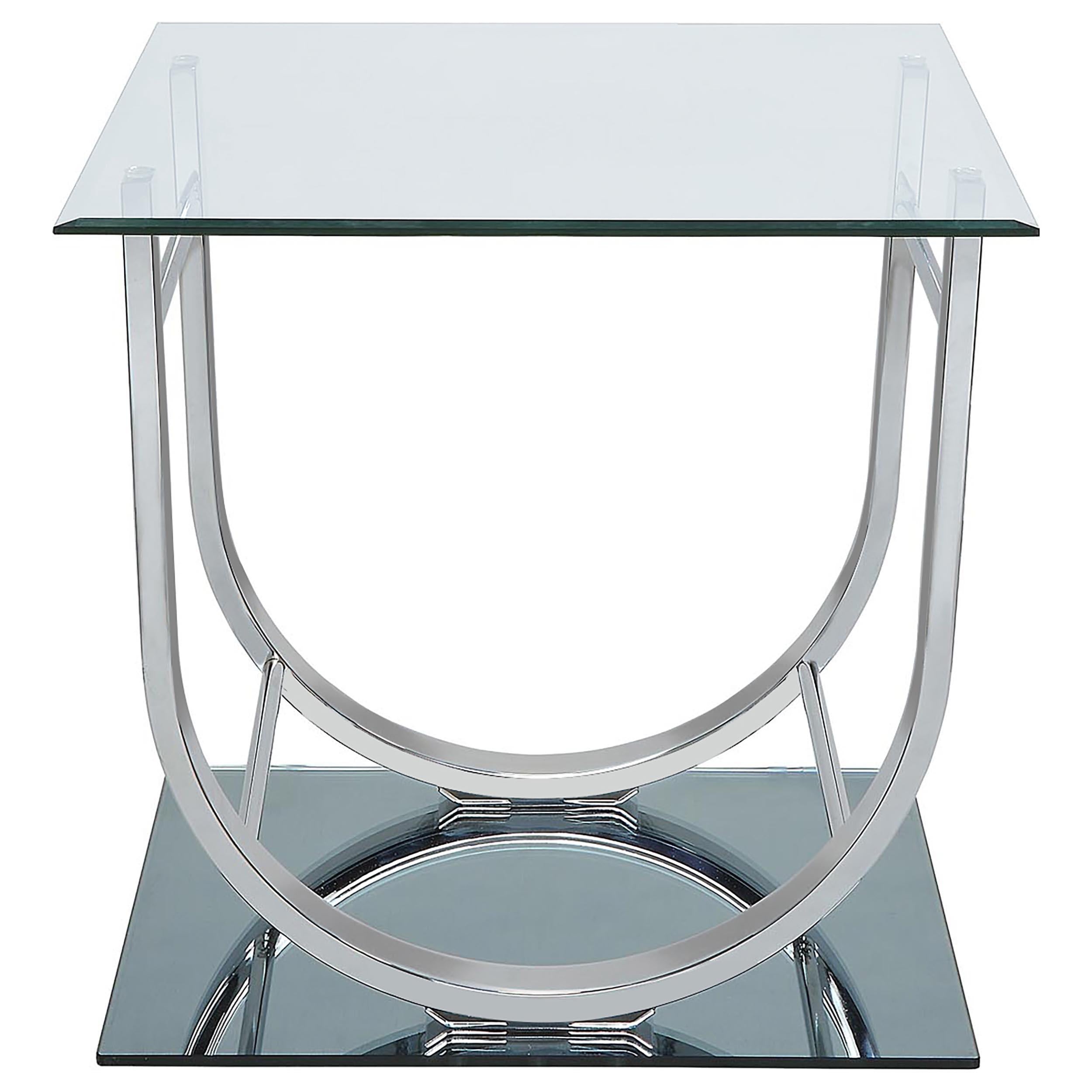 Danville Rectangular U-Shaped Glass Top Coffee Table Chrome