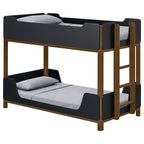 Alevera Metal Twin Over Twin Bunk Bed with Ladder White