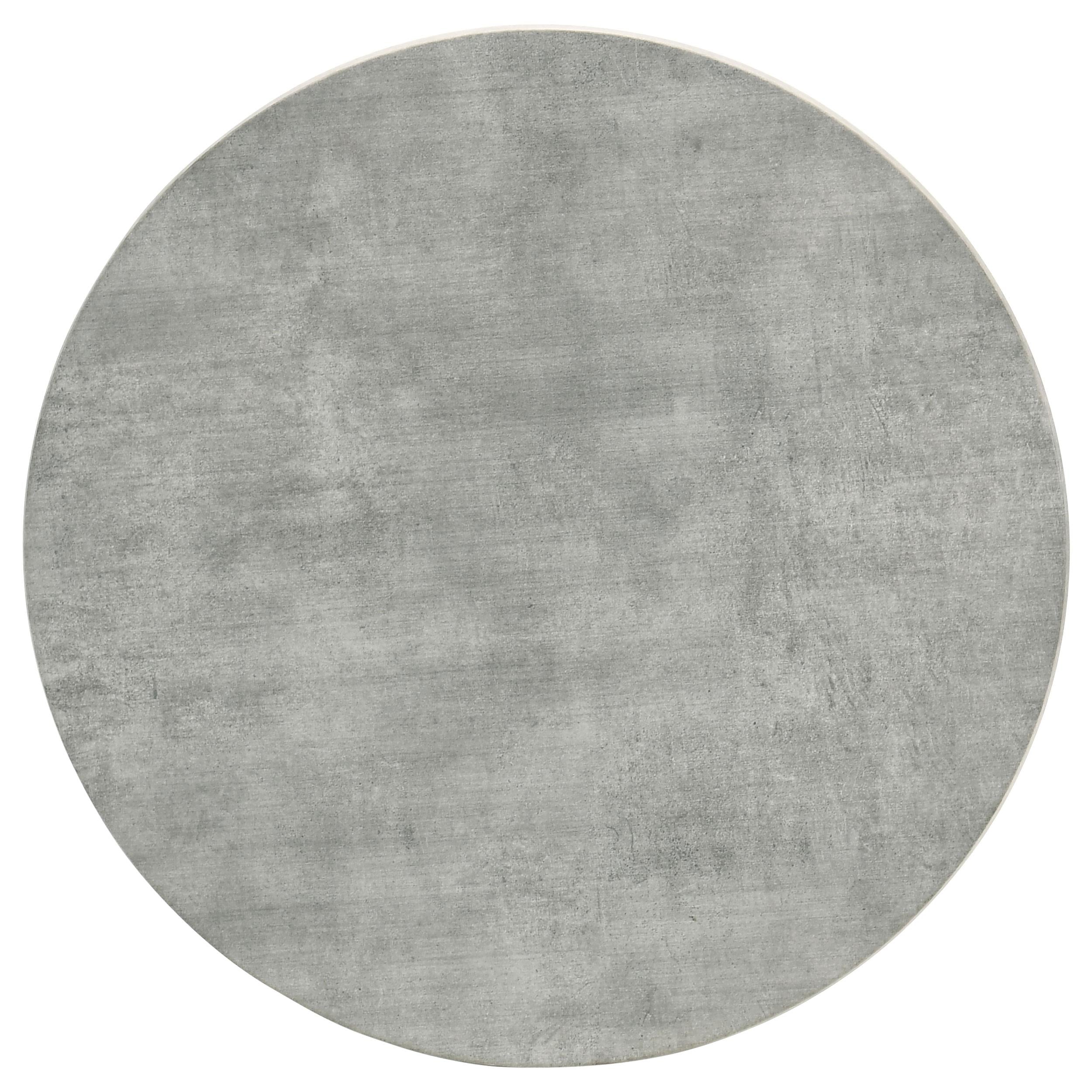 Hadi Round SmartTop Coffee Table Cement and Gunmetal