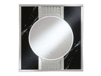 Carter 34 x 36 Inch Square LED Light Wall Mirror Black