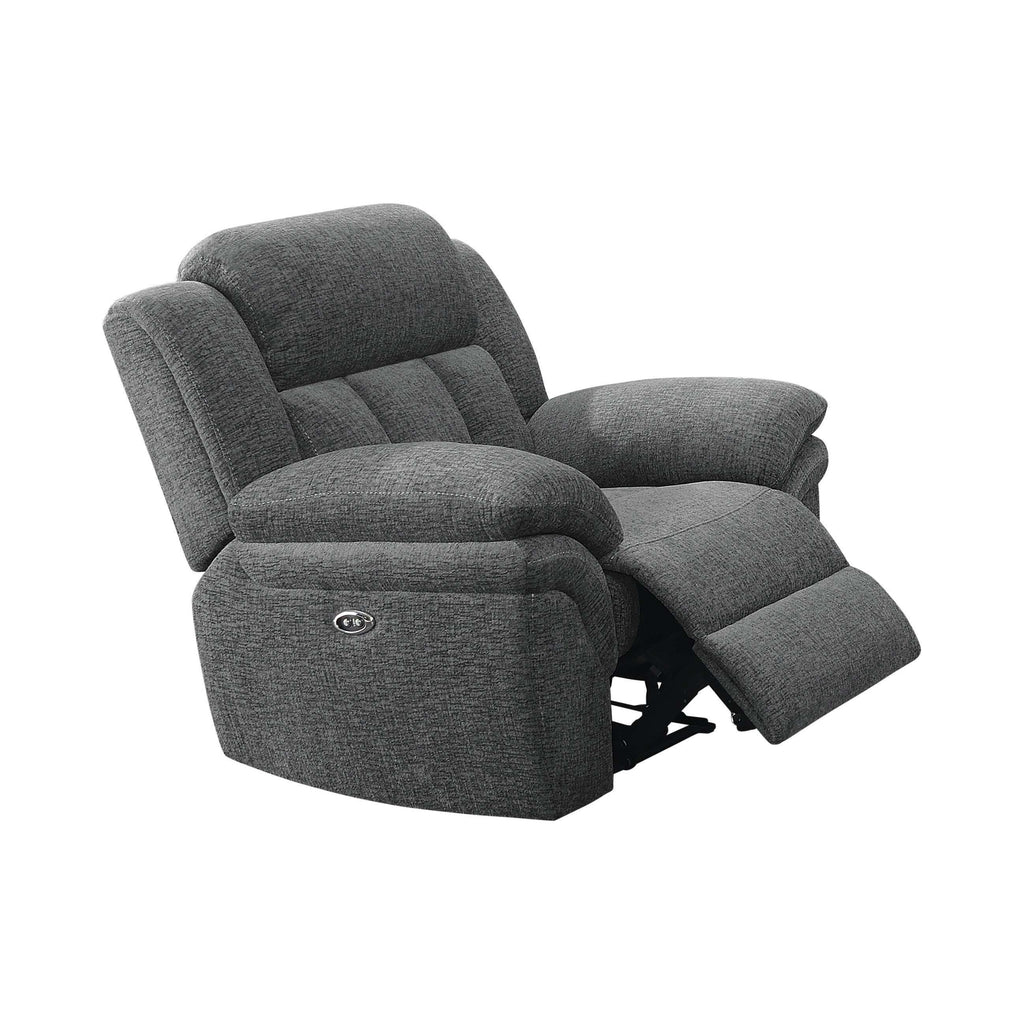 Bahrain Upholstered Glider Recliner Charcoal