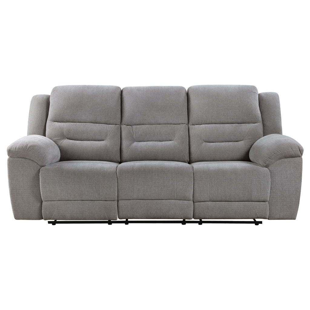 Gilson 2-piece Chenille Upholstered Reclining Sofa Set Grey