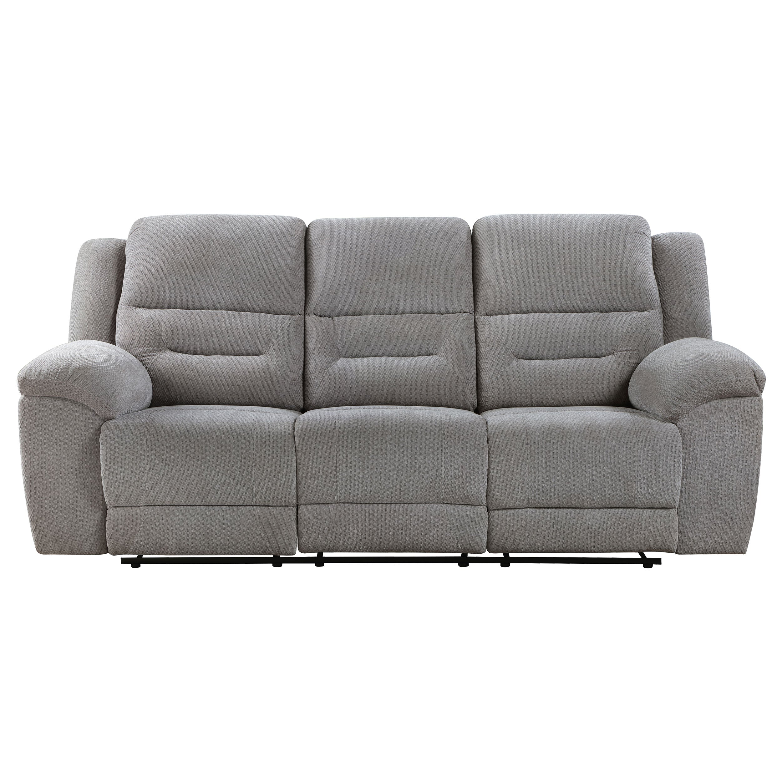 Gilson 2-piece Chenille Upholstered Reclining Sofa Set Grey