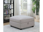 Cambria Square Upholstered Storage Ottoman Grey