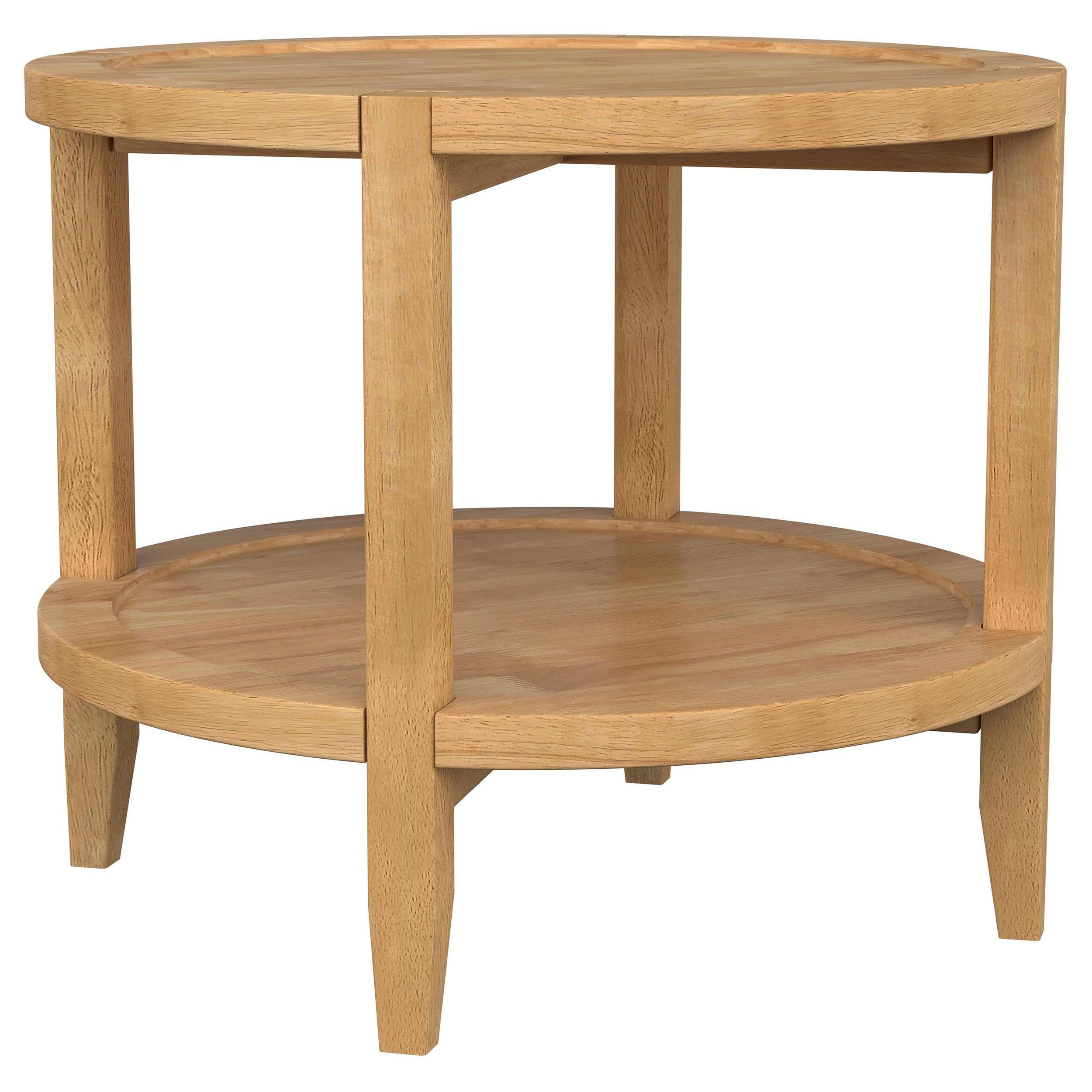 Camillo Round Solid Wood Coffee Table Maple Brown