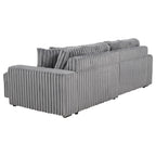 Jacana Corduroy Upholstered Dual Power Chaise Sofa Ivory