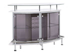 Gideon Curved Glass Top Home Bar Cabinet White High Gloss