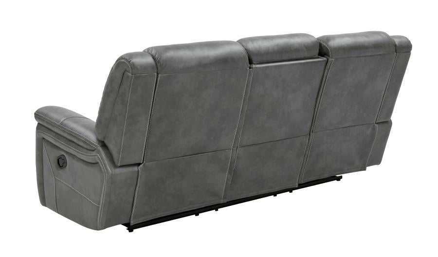Conrad 3-piece Upholstered Padded Arm Motion Sofa Set Grey