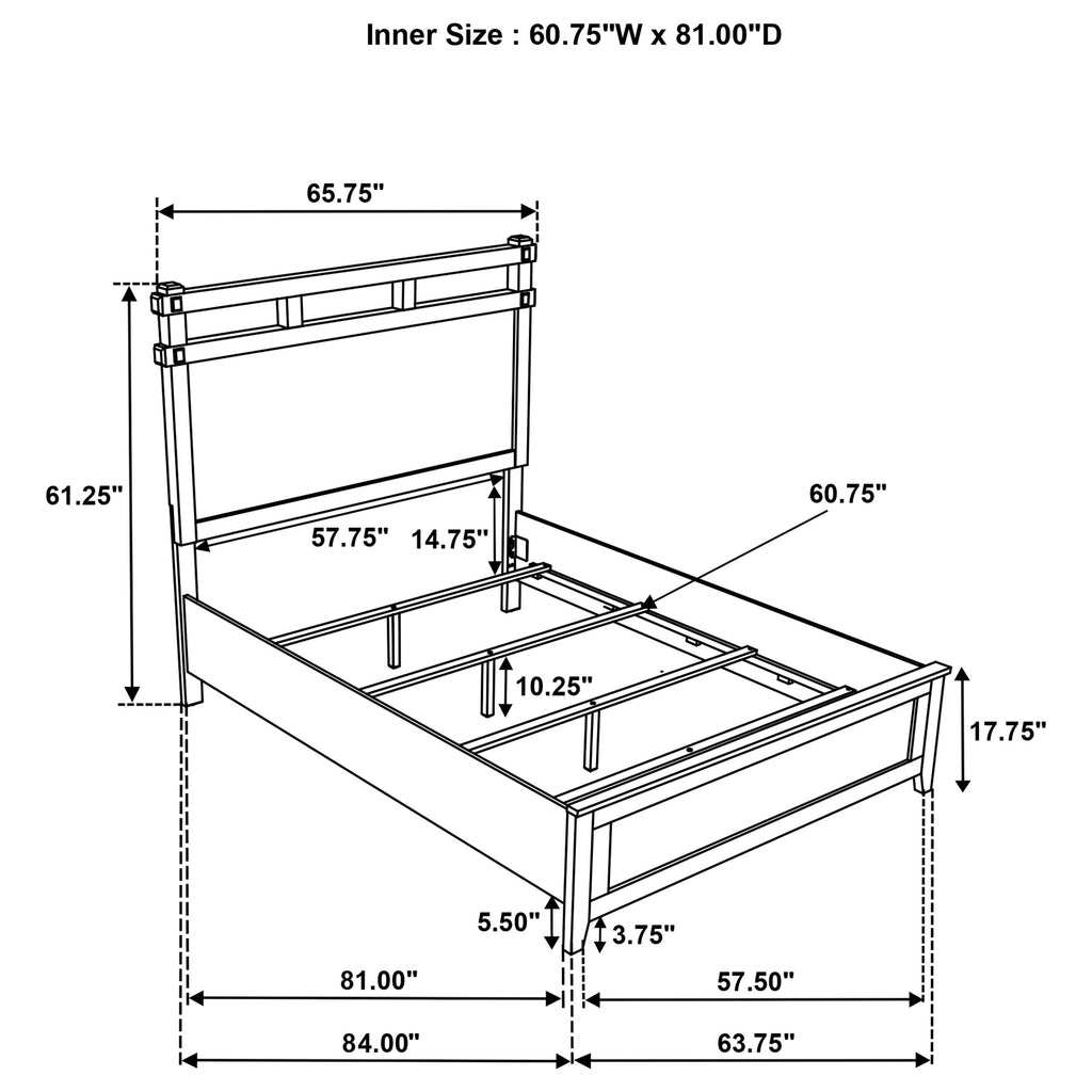 Hazlewood 61-inch Eastern King Panel Bed Vineyard Oak
