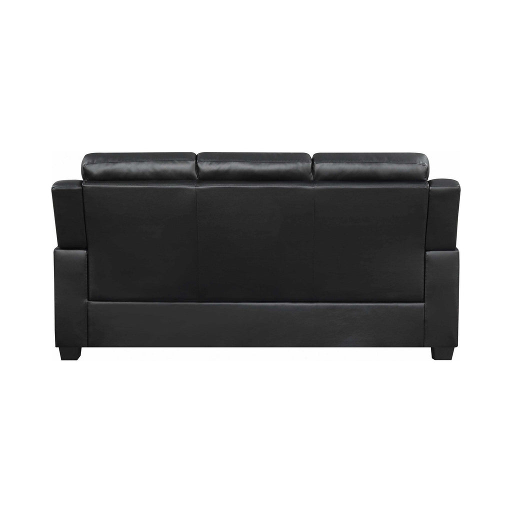 Finley 2-piece Upholstered Padded Arm Tufted Sofa Set Black
