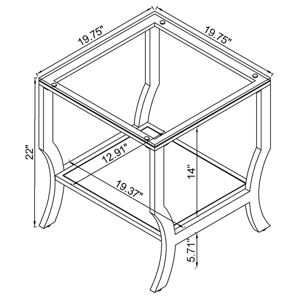 Saide Rectangular Glass Top Coffee Table Chrome